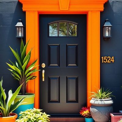 Neon Doorway door house neon plants numbers