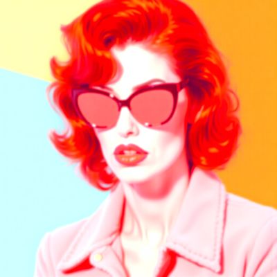 Pop Art Portrait woman popart colorful sunglasses hair