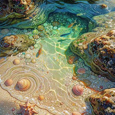 Ripples slurp sea water ripples fish