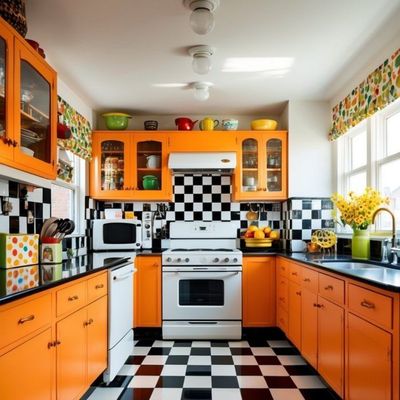 Vibrant Orange Kitchen