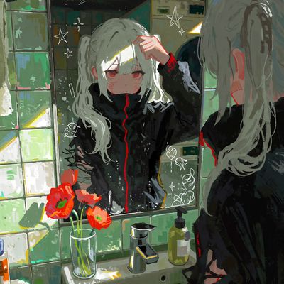 Reflections woman painting color oil contemporaryart