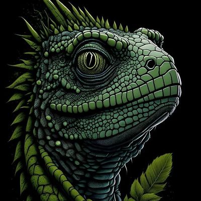 Green Lizard Portrait